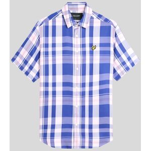 Lyle & Scott - Overmaat Tartan - Korte Mouwen Shirt - Blauw