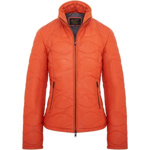 Hamar - Gewatteerde Bomber Leren Jas - Oranje - Dames