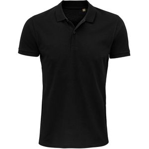 SOLS Heren Planet Pique Organisch Poloshirt (Zwart)