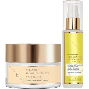 Vitamine C Bio Brightening Moisturiser 50ml + Bijengif + Manuka Honing Elixir Serum 60ml