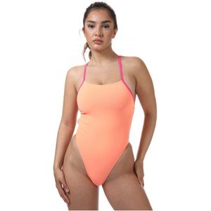 Speedo Solid Tie-Back-zwempak Voor Dames, Roze - Maat 38