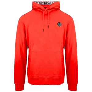 Plein Sport Grote Scratch Logo getapete capuchon rode hoodie