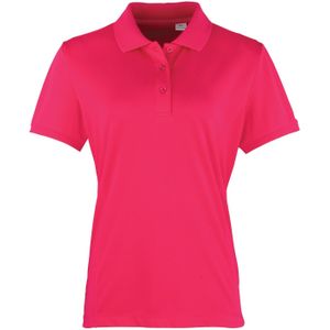 Premier Dames/dames Coolchecker korte mouw Pique Polo T-Shirt (Heet Roze)