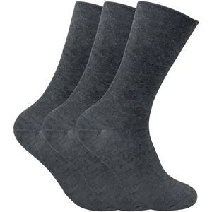 Set van 3 sokken zonder elastiek thermo diabetische sokken voor heren - Grijs