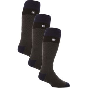 Heat Holders lange thermisch gestreepte skisokken voor heren - Grijs Zwart