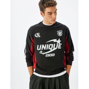 Koton - Sweatshirt - Rood - Zwart - Wit