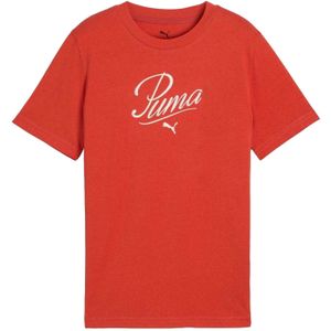 Puma Essentieel Script T-shirt voor kinderen/Kinderen (Rood)