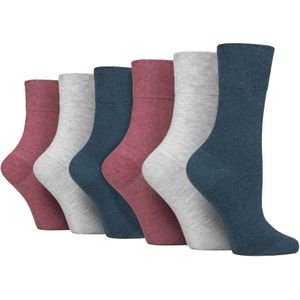 6-pack Dames Non-elastische Katoenen Diabetessokken met Naadloze Teen