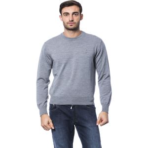 Miljonair Italian Couture Heren Trui van grijze Merino wol