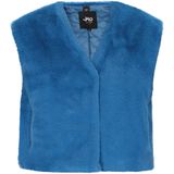 Mymo - Vest - Blauw - Cropped Jacquard met Lange Mouwen