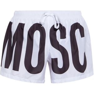 Moschino - Korte Zwemshort - Wit - Merkprint Logo