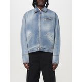 Msgm - Denim Jacket Zip Up Relaxed Fit - Blauw - Heren