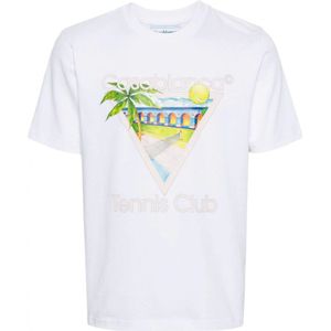 Casablanca Tennis Club T-shirt Met Print In Wit - Maat L