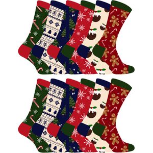 Sock Snob - Kerstsokken - Rood - 12 Pack - Heren Enkelsokken