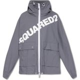 Dsquared2 - Witte Logo Hooded Windbreaker Jas - Heren