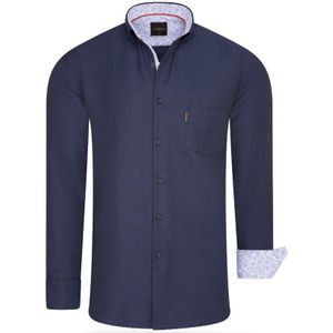 Cappuccino Italia Overhemden Regular Fit Overhemd Navy Blauw - Maat S