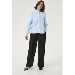 Blouse - Gevoerde Zoom - Katoen - Lange Mouw - Ruches