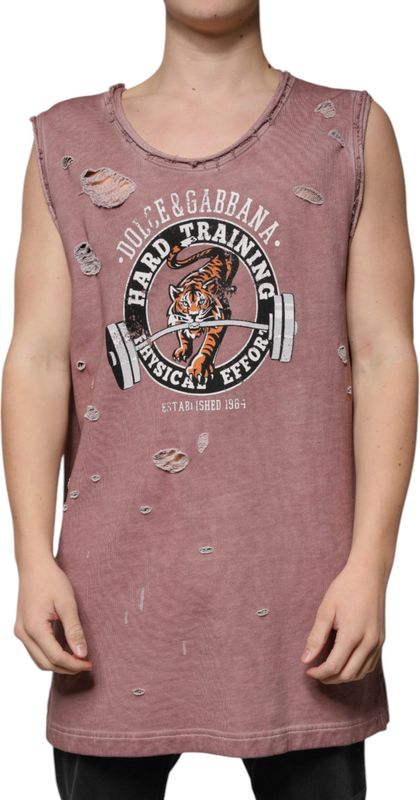 Dolce & Gabbana - Mouwloos T-shirt - Bruin - Katoen