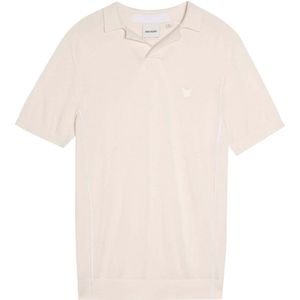 Lyle & Scott Heren Gebreid Naad Poloshirt met Tip (Wit)