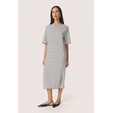 Jersey jurk Straight fit White and Black Stripe white black