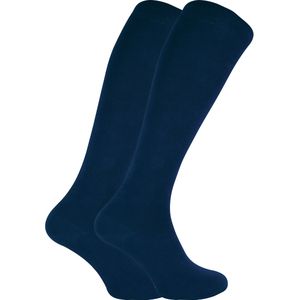 Set van 2 kniehoge bamboesokken met patroon voor dames - Marine