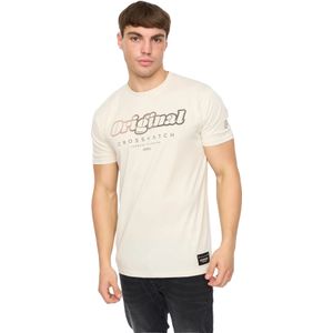 Crosshatch Heren Hybridge T-Shirt (Off White)
