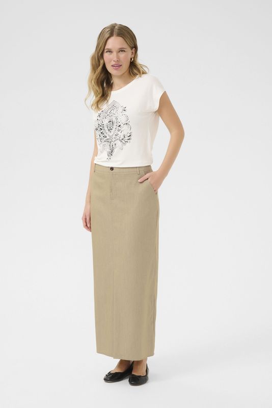 Rok - Taupe - Classic Fit - Lange Lengte