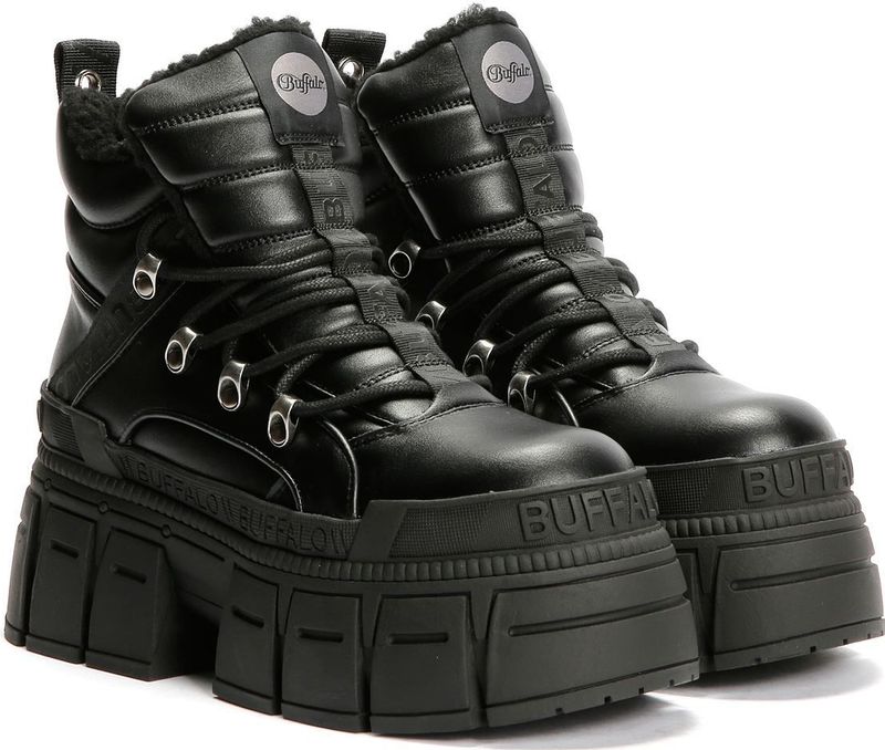 Buffalo Gospher Hike Mid Pad Dames Zwarte Laarzen