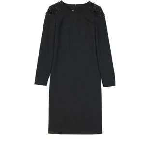 Alberta Ferretti - A04425127_0555 - Jurk - Zwart - Wol, Elastaan, Polyester