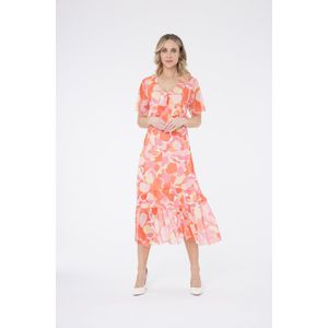 Grote gebloemde jurk van mesh