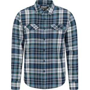 Mountain Warehouse Heren Overhemd met lange mouwen in molton (Lichtblauw)