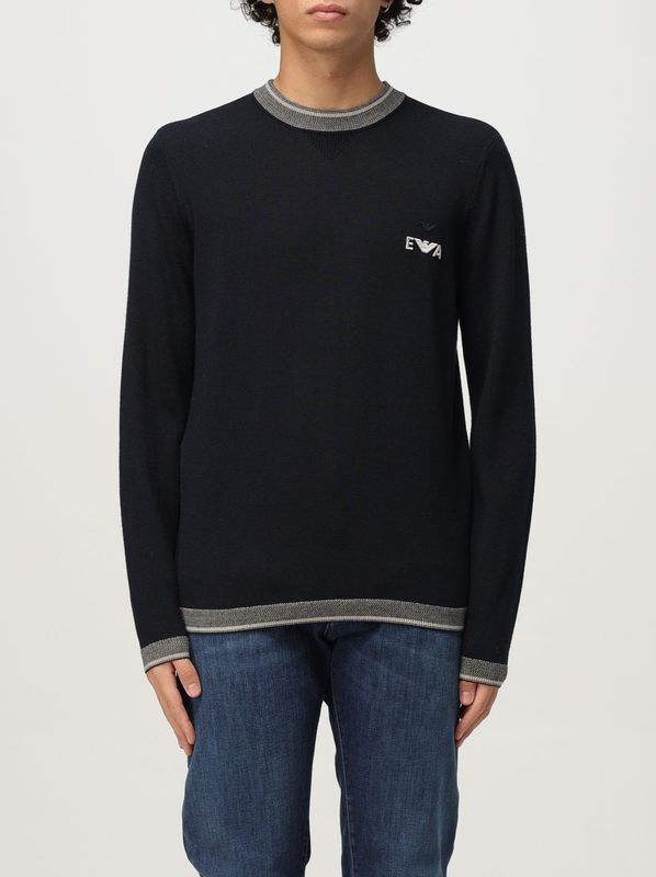 Emporio Armani, Heren, Truien, Blauw, Maat: 2XL Wol,