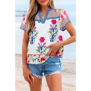 Bloemenprint Korte Mouw Blouse