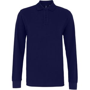 Asquith & Fox Heren Klassieke Pasvorm Poloshirt met lange mouwen (Marine)