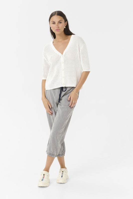 Kaffe - Cardigan - Wit - Dames - Met V-hals en Knopen