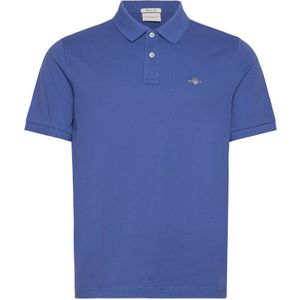 Gant Polo SS Regular Shield Piqué Polo Blauw - Maat S