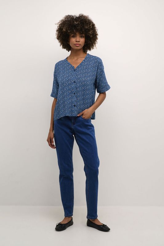 Cream, Dames, Blouses & Shirts, Blauw, Maat: XS Viscose,