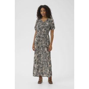 Jurk Regular fit Feather Gray Leaf Print beige