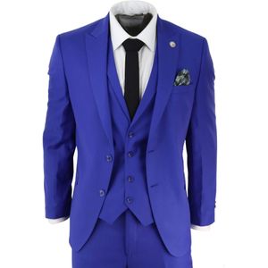 Heren - 3-delig - Koningsblauw - Compleet Pak - Bruidegom - Gala