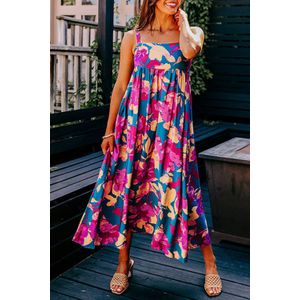 Bloemenprint Maxi Jurk Vloeiende Silhouet