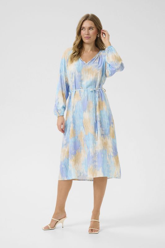 Cream - Crcassia Dress - Jurk - Blauw Waterverf - 100% Viscose
