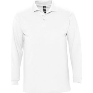 SOLS Heren-Winter II Poloshirt met lange mouwen van PiquÃ© katoen (Wit)