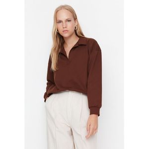 Trendyol Dames Polo Nek Off-shoulder  Sweatshirt - Maat L