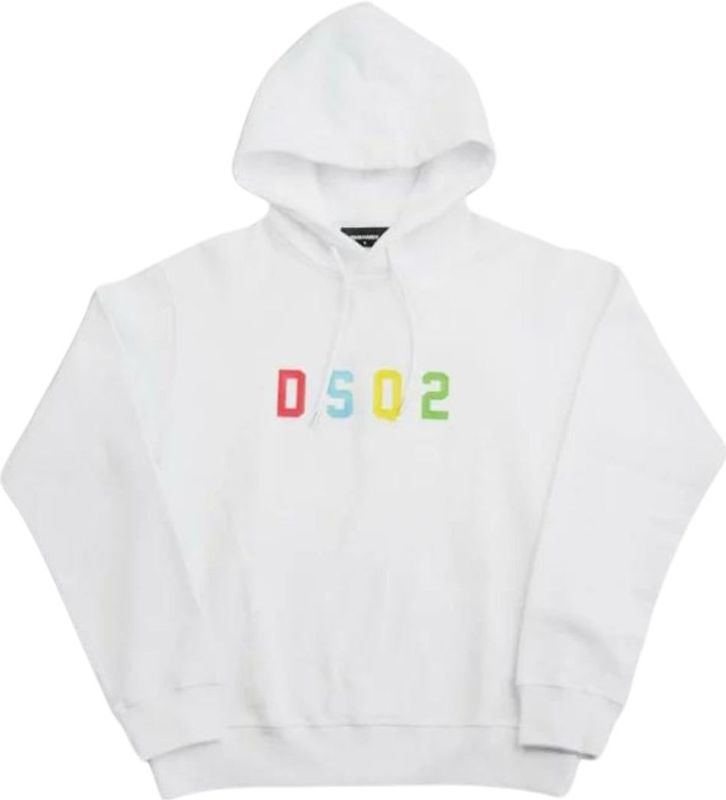 Dsquared2 - DSQ2-logo - Hoodie - Wit - 100% Katoen