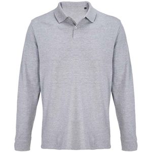 SOLS Pacific Pique poloshirt met lange mouwen, uniseks, volwassenen (Grijze Mergel)