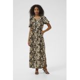 Kaffe - KAIsolde Amber - Jurk - Ecru - Dierenprint - V-hals - Maxi