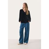 Part Two, Dames, Blouses & Shirts, Blauw, Maat: L Velours,