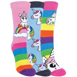 Set van 3 sokken met regenboogeenhoorns voor meisjes - Regenboog