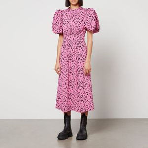 Dames Jurk ROTATE Birger Christensen Fijne Jacquard Puffy in Roze