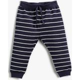 Koton - Broek - Navy/Wit - Tapered - Sweatstof - Lang/maxi